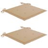 vidaXL Chaises de jardin avec coussins lot de 2 Teck solide et acier
