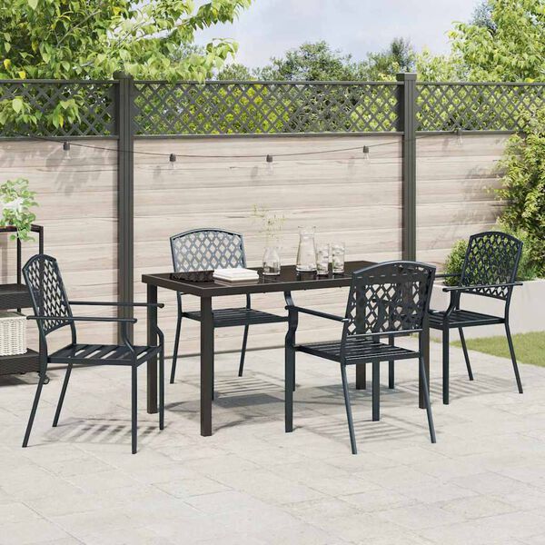 vidaXL Ensemble de salle &agrave; manger pour jardin 5 pcs Anthracite
