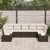 vidaXL Ensemble de canap&eacute; de jardin 7 pcs Marron polyrotin