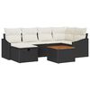 vidaXL Ensemble de canap&eacute; de jardin 7 pc Noir polyrotin