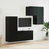 vidaXL Meuble TV Montage mural 4 pcs Ch&ecirc;ne noir Bois d'ing&eacute;nierie