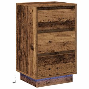 vidaXL Cabinet de chevet avec tiroir Bois ancien 39 x 34,5 x 65 cm