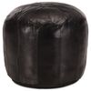 vidaXL Pouf 40 x 35 cm Noir Cuir v&eacute;ritable de ch&egrave;vre