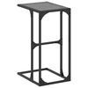 vidaXL Table d'appoint avec verre noir 40x30x61,5 cm acier