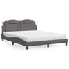 vidaXL Lit Viana avec matelas gris 160x200 cm similicuir