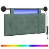 vidaXL T&ecirc;te de lit suspendue Avec lumi&egrave;re LED Vert Mer Velours
