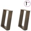 vidaXL Pieds de table basse en U 2 pi&egrave;ces Acier naturel 38 x (42-43) cm Acier