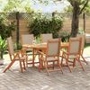 vidaXL Ensemble &agrave; Manger de jardin 7pcs bois d'acacia solide textil&egrave;ne