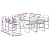 vidaXL Ensemble à manger de jardin avec coussins 9 pcs blanc textilène