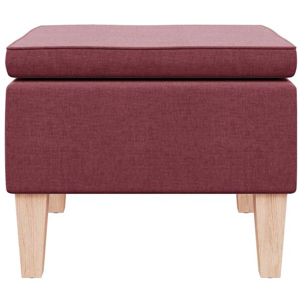 vidaXL Tabouret avec pieds en bois Rouge bordeaux Tissu