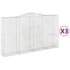 vidaXL Paniers à gabions arqués 3 pcs 400x50x220/240 cm Fer galvanisé