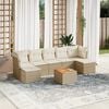 vidaXL Salon de jardin avec coussins 8 pcs beige r&eacute;sine tress&eacute;e