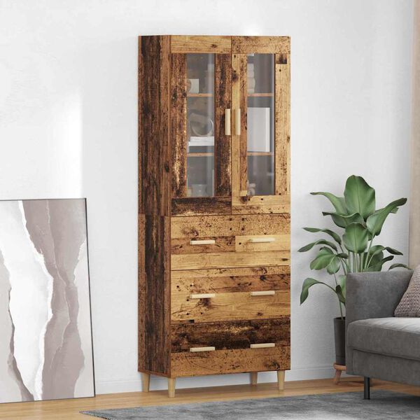 vidaXL Haut Armoire avec tiroir Bois Ancien 69,5 x 34 x 180 cm