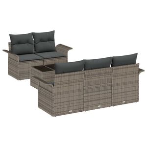 vidaXL Ensemble de canap&eacute; de jardin 6 pcs Gris 55 x 55 x 37 cm