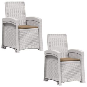 vidaXL Chaise de jardin inclinable imitant le rotin 2 pcs