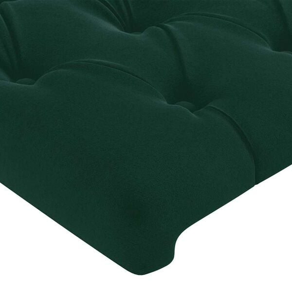 vidaXL T&ecirc;te de lit Vert fonc&eacute; 80x7x118/128 cm Velours