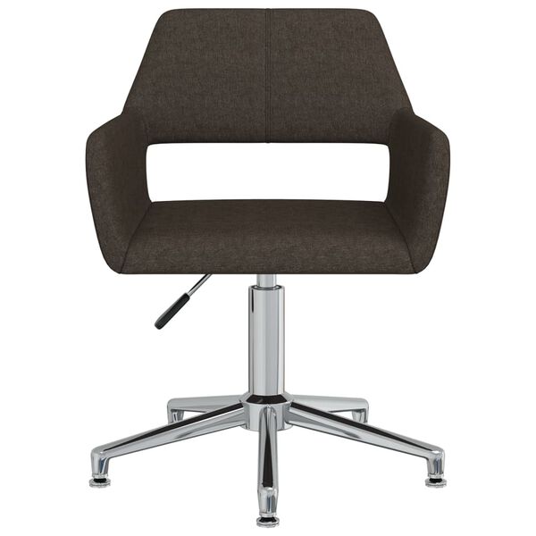 vidaXL Chaise pivotante de bureau Marron fonc&eacute; Tissu