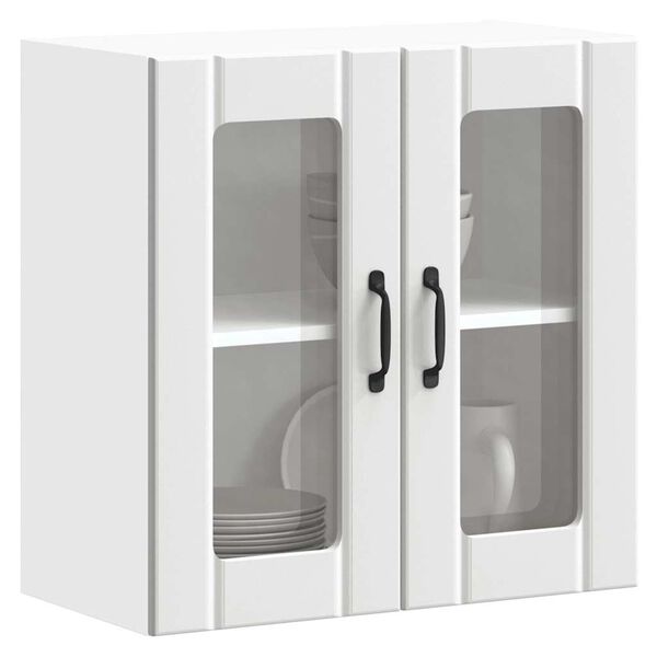 vidaXL Armoire murale de cuisine avec porte en verre Lucca blanc