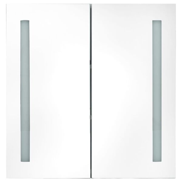 vidaXL Armoire de salle de bain à miroir LED Chêne 62x14x60 cm