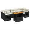 vidaXL Salon de jardin 8 pcs avec coussins noir r&eacute;sine tress&eacute;e