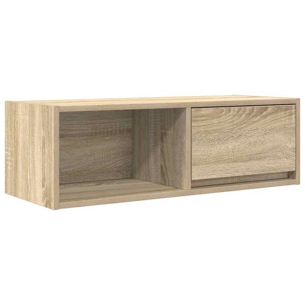 vidaXL Meuble TV ch&ecirc;ne sonoma 80x31x25,5 cm bois d'ing&eacute;nierie