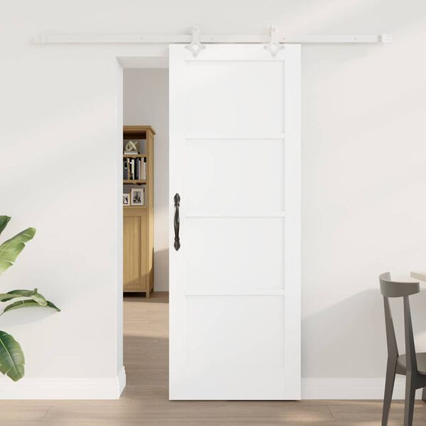 vidaXL Porte coulissante Blanc 73,5 x 198,5 cm Pin massif