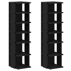 vidaXL Meubles &agrave; chaussures 2 pcs Ch&ecirc;ne noir 25x27x102 cm Bois d'ing&eacute;nierie