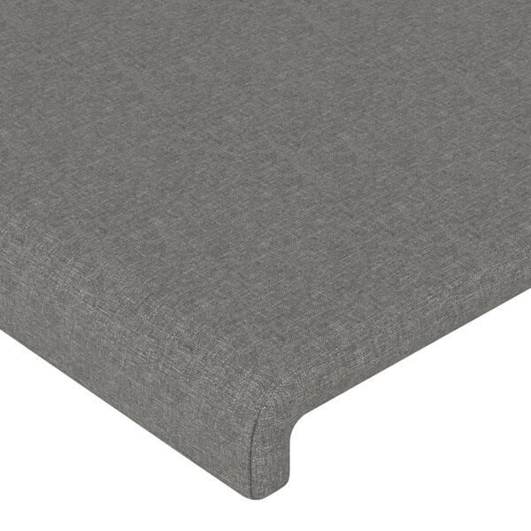 vidaXL T&ecirc;tes de lit 2 pcs Gris fonc&eacute; 90x5x78/88 cm Tissu