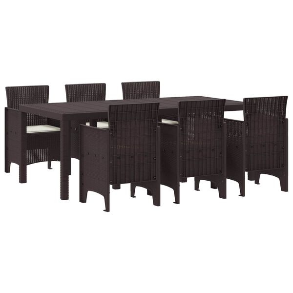 vidaXL Ensemble de salle à manger pour jardin 7 pcs Marron Rattan Polt