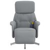 vidaXL Fauteuil inclinable de massage et repose-pieds gris clair tissu