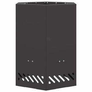 vidaXL Bol de feu sans fum&eacute;e Noir 38 x 38 x 51 cm Acier patin&eacute;
