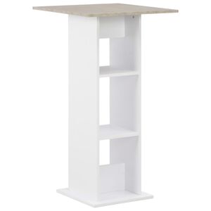vidaXL Table de bar Blanc et b&eacute;ton 60x60x110 cm