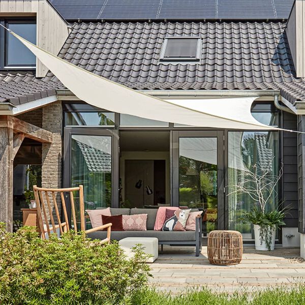 Livin'outdoor Tissu d'ombrage Como Polyester triangle 3,6x3,6 m Blanc