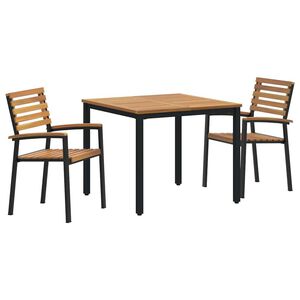 vidaXL Ensemble de salle &agrave; manger pour jardin 3 pcs Noir