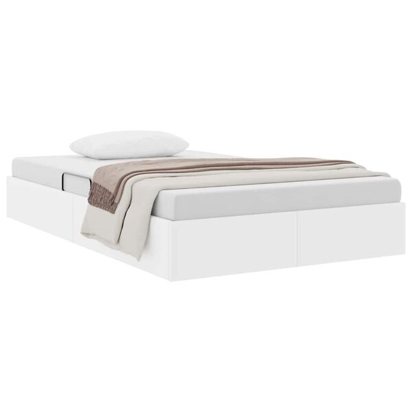 vidaXL Lit de Rangement avec matelas Blanc pur 120 x 200 cm Faux cuir