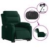 vidaXL Fauteuil inclinable &eacute;lectrique vert fonc&eacute; velours