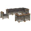 vidaXL Salon de jardin 8 pcs avec coussins gris r&eacute;sine tress&eacute;e
