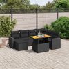 vidaXL Salon de jardin 8 pcs avec coussins noir r&eacute;sine tress&eacute;e