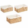 vidaXL Paniers de rangement 3 pcs Naturel 40 x 30 x 18 cm
