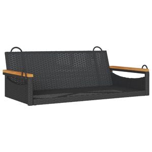 vidaXL Balancelle noir 109x62x40 cm r&eacute;sine tress&eacute;e