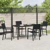 vidaXL Ensemble de salle &agrave; manger pour jardin 5 pcs Noir