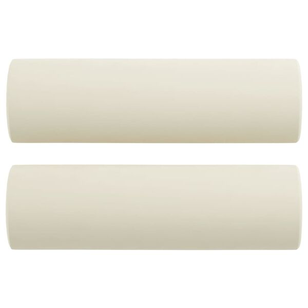 vidaXL Ensemble de canap&eacute;s 3 pcs avec coussins cr&egrave;me velours