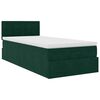 vidaXL Cadre de lit ottoman avec matelas vert fonc&eacute; 90x190 cm velours