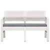 vidaXL Salon de jardin 4 pcs avec coussins Plastique Blanc