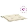 vidaXL Coussins de chaise jardin lot de 4 cr&egrave;me 50x50x3cm tissu oxford