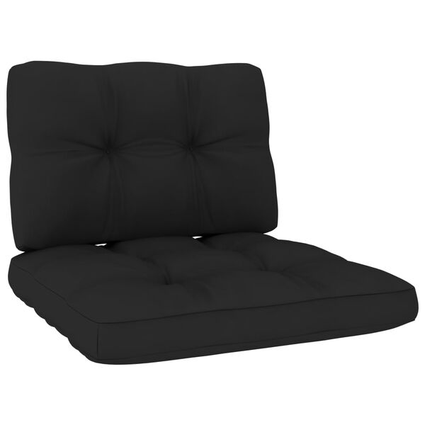 vidaXL Chaise de jardin avec coussins noir Bois de pin impr&eacute;gn&eacute;