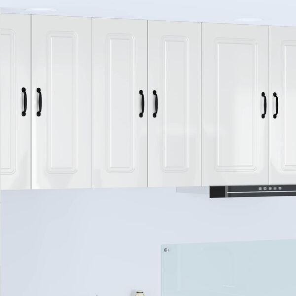vidaXL Armoire de cuisine Kalmar 2 pcs Blanc brillant 30 x 31 x 80 cm
