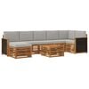 vidaXL Ensemble de canap&eacute;s d'ext&eacute;rieur 8 pc Naturel et gris clair