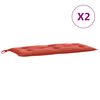 vidaXL Coussins de banc de jardin lot de 2 rouge mélangé tissu