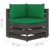 vidaXL Salon de jardin 3 pcs avec coussins Bois impr&eacute;gn&eacute; de gris